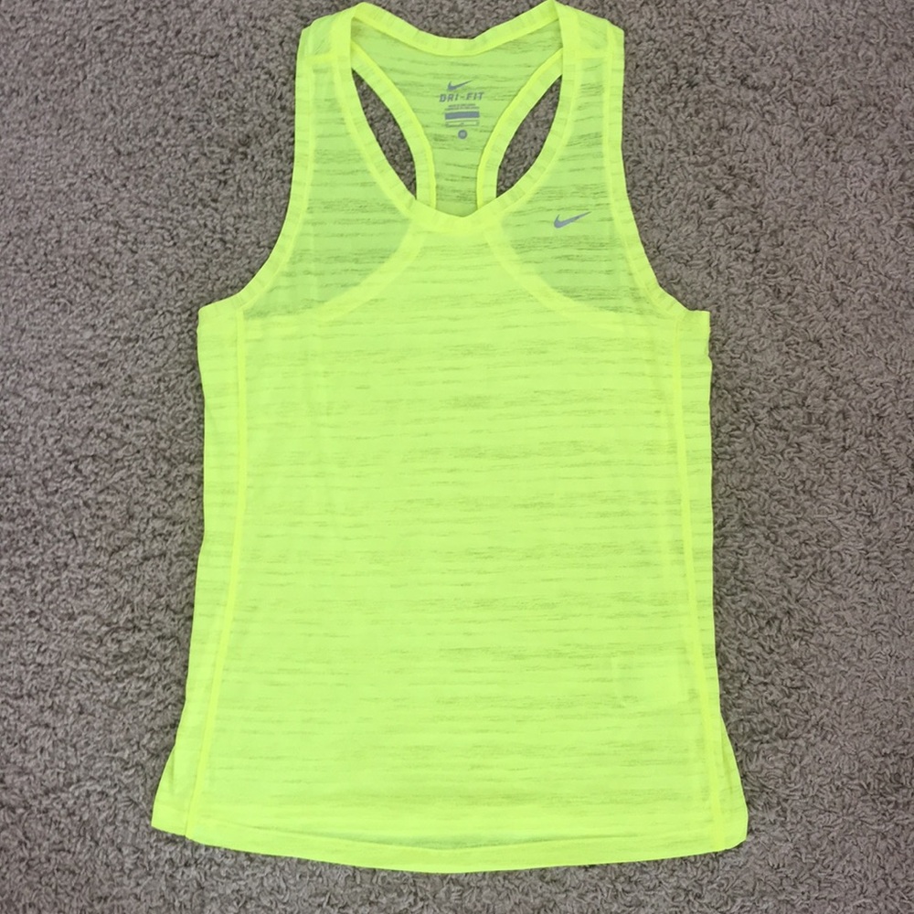Nike Dri Fit Volt Neon Yellow Tank Top Size Medium